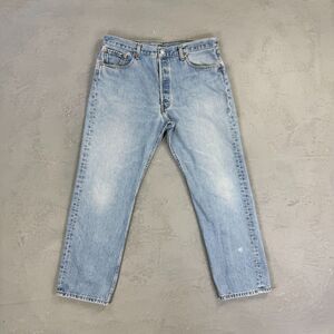 Vintage 1999 Levi's 501 Light Blue Denim Red Tab Jeans Fit 36 x 29